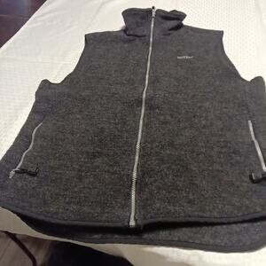 Woolrich Women's Lg Vest Full Zip Wool Blend Pockets DK Gray Outdoor Casual Cozy